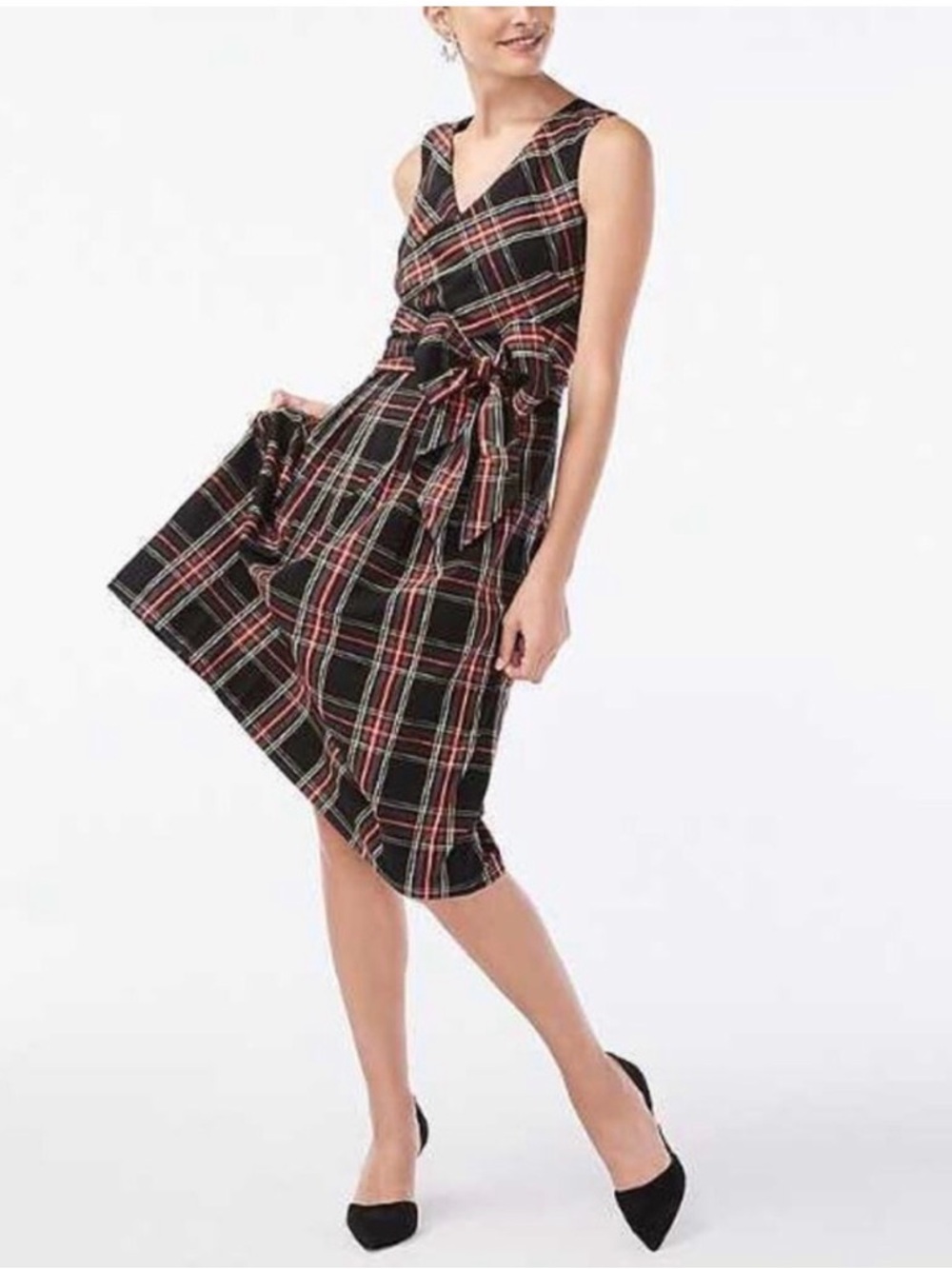 J Crew Stewart Tartan Plaid V-Neck Wrap Dress Size 0